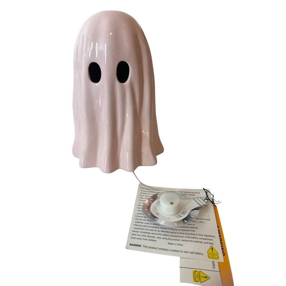 New Pink HALLOWEEN Decor GHOSTS‎ Spooky Season Pink Decoration Ceramic Light